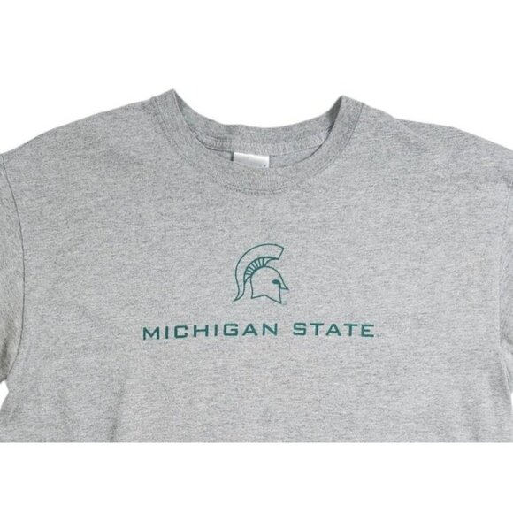 Gildan Michigan State Spartans grey T-Shirt, size Medium - Picture 2 of 5